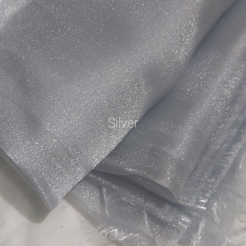 kain organza pasir/crinkle metalik/sparle gliter/organza crystal