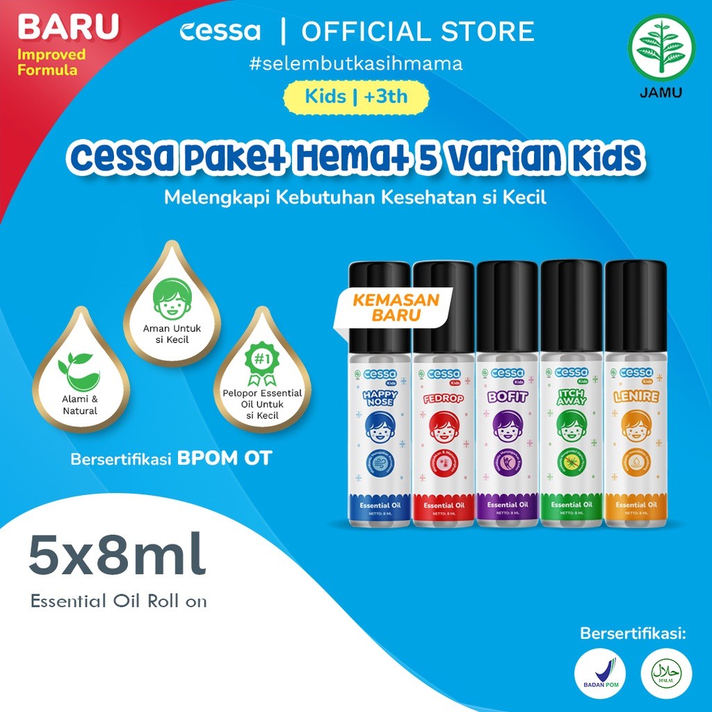 Cessa Baby Natural Essential Oil , Obat Flu Batuk Bayi &amp; Anak , Obat Pusing Demam Herbal Alami bayi CESSA ANAK