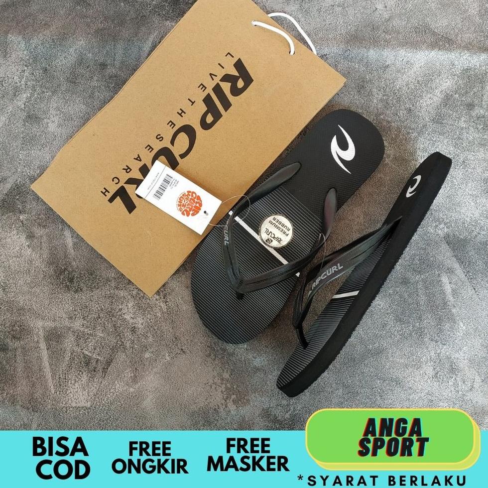 V02R SANDAL JEPIT RIPCURL PRIA / SENDAL DIO COWOK CASUAL / SENDAL SURFING PANTAI MOTIF GARIS ABU VZJ