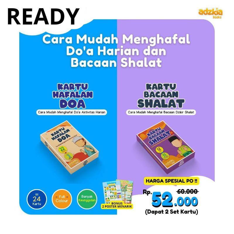 KARTU BACAAN SHOLAT DAN KARTU HAFALAN DOA
