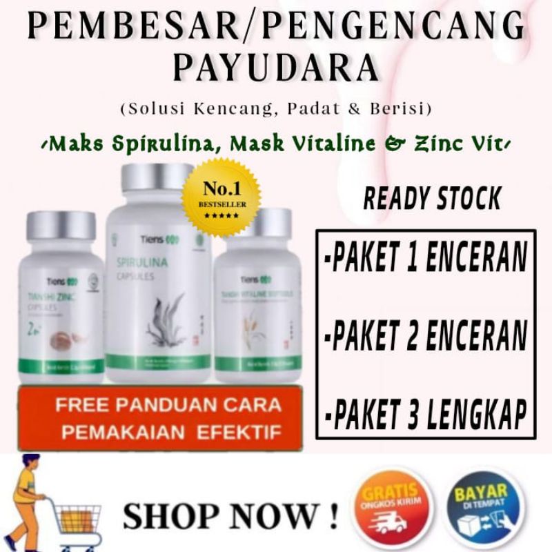 [TERLARIS] PEMBESAR PAYUDARA ALAMI PENGENCANG PAYUDARA || SPIRULINA | ZINC | VITALINE 100% ORIGINAL 
