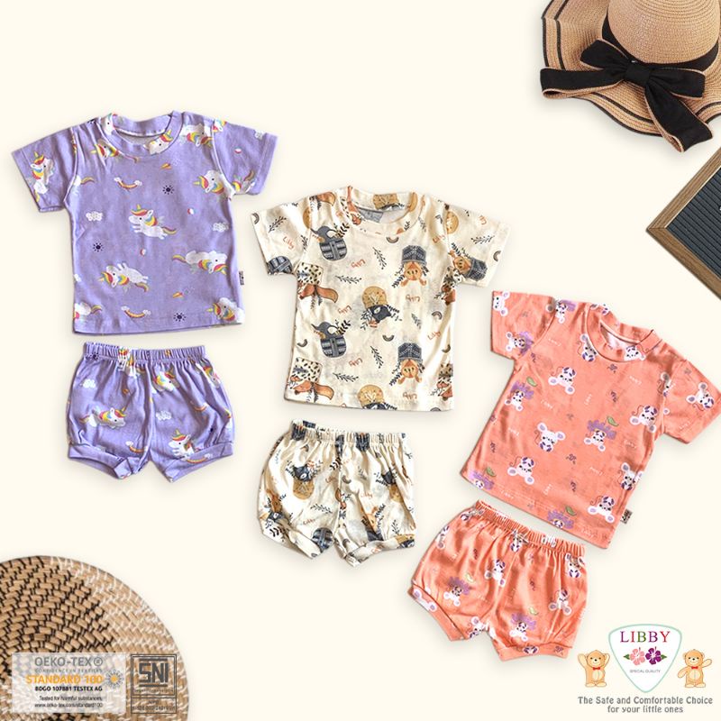 LIBBY - SETELAN PENDEK OBLONG HAPPY FARM - SETELAN ANAK - BAJU ANAK