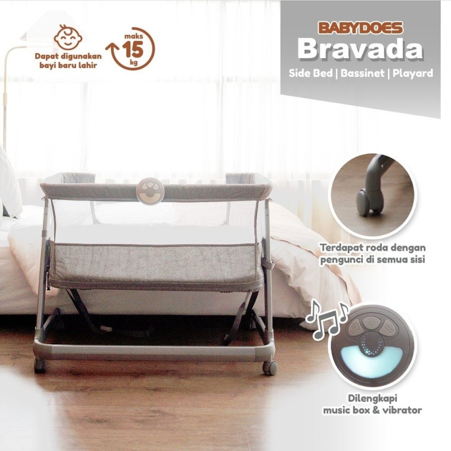 Box Babydoes Minibed 3in1 Bravada Side Bed 1693 / Home Center 1781 Buka Samping / Tempat Tidur Bayi