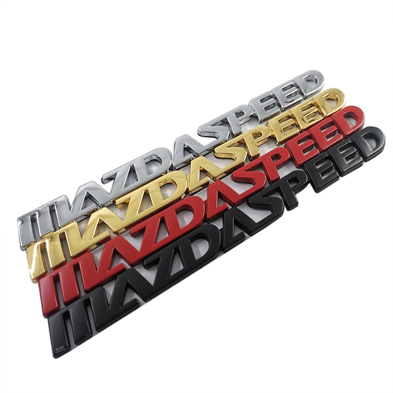 1x Metal MAZDASPEED MAZDA SPEED Huruf Kecepatan Mobil Auto Rear Trunk Emblem Badge Stiker Decal Pengganti MAZDA