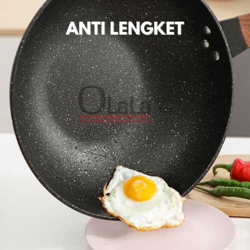 ( OJE ) WAJAN PENGGORENGAN BATU MEDIS PANCI TEFLON ANTI LENGKET MULTIFUNGSI TM-99701 / TM-99702 / TM-99705