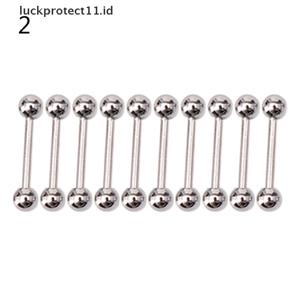 /Fashion Hot// Fashion// 10PCS Stainless steel Bola Lidah Pusar Nipple Barbel Rings Bar Body.