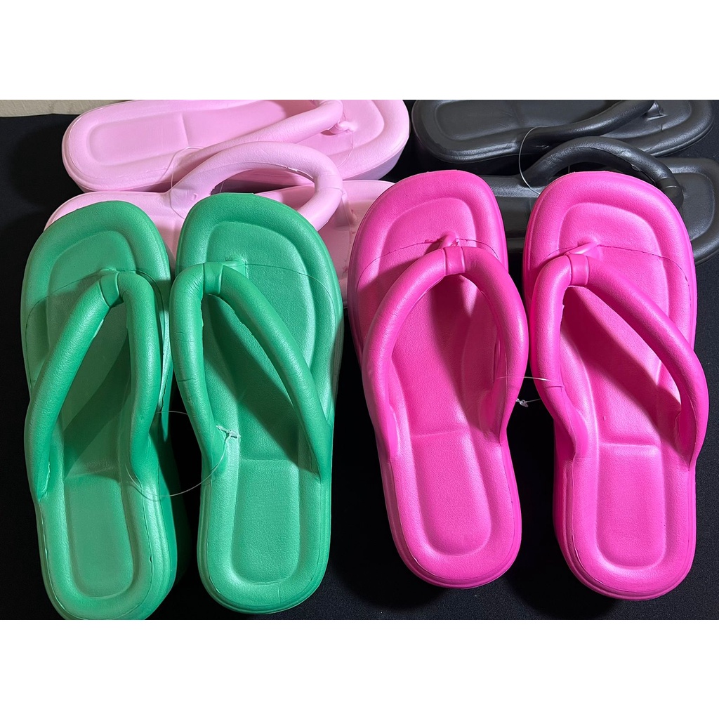 SANDAL JEPIT JELLY EVA RUBBER WEDGES ELASTIS WANITA IMPORT  TEBAL MELISSA ANTI-SLIP RINGAN EMPUK_E102