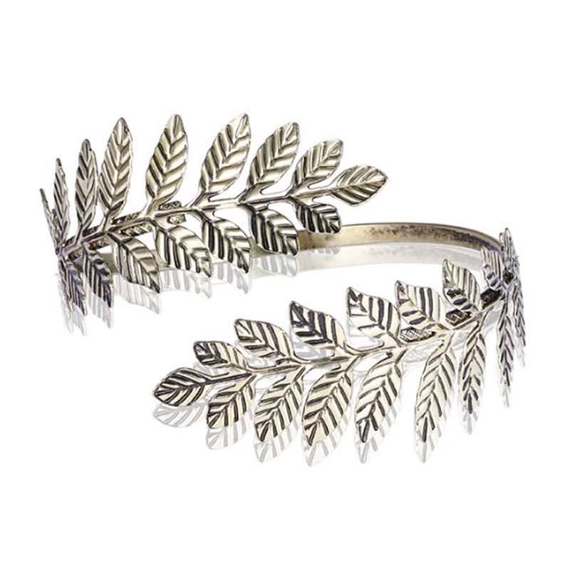 Gelang Daun Laurel Romawi Yunani Logam Ban Lengan Upper Arm Cuff Armlet