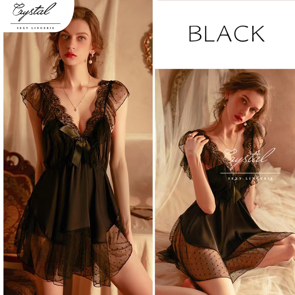 Crystal JESSICA Lingerie Dress Sexy Satin / Baju Tidur Sexy Wanita / Sleepwear Lingerie Satin / Seserahan 157