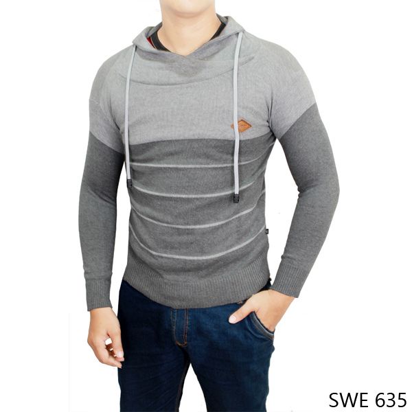 Harajuku Sweaters For Male Rajut Grey SWE 689