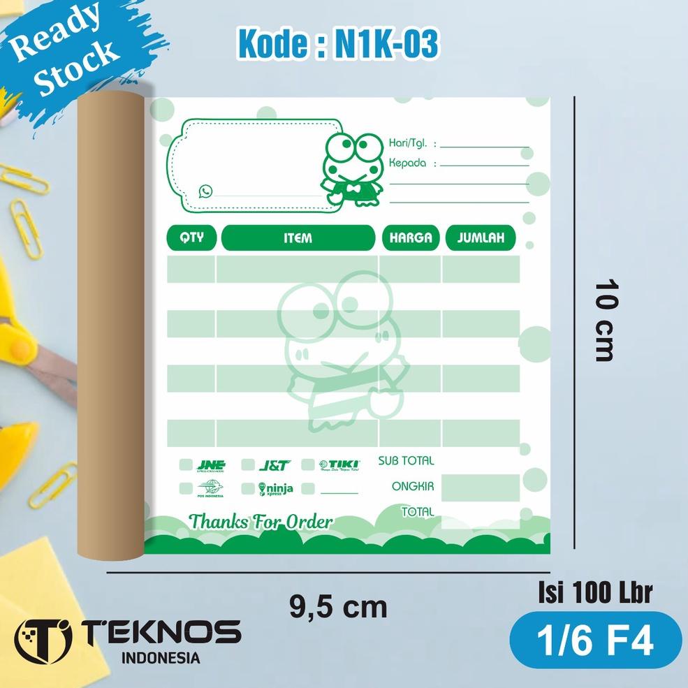 

₮ [100 lembar] NOTA OLSHOP KOSONGAN 1 PLY LUCU UNIK KEROPI N1K-03 ◀