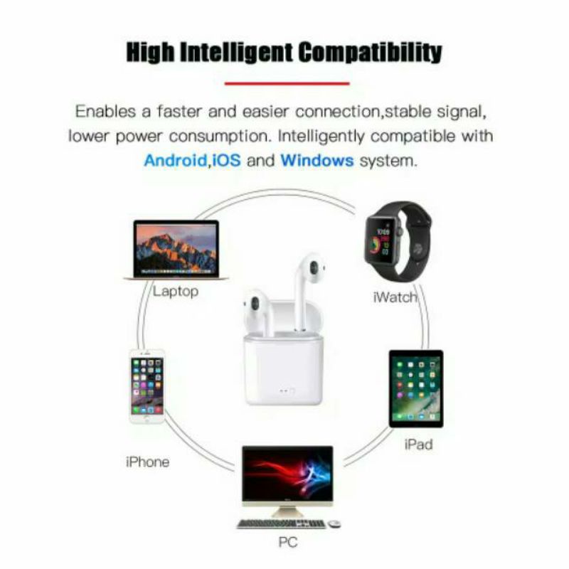 HEADSET BLUETOOTH  EARPHONE HENSET  i7S TWS