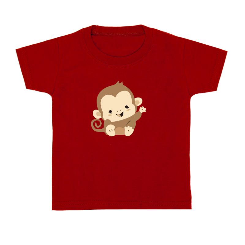 Baju kaos anak 1-12tahun motif monkey katun lucu viral