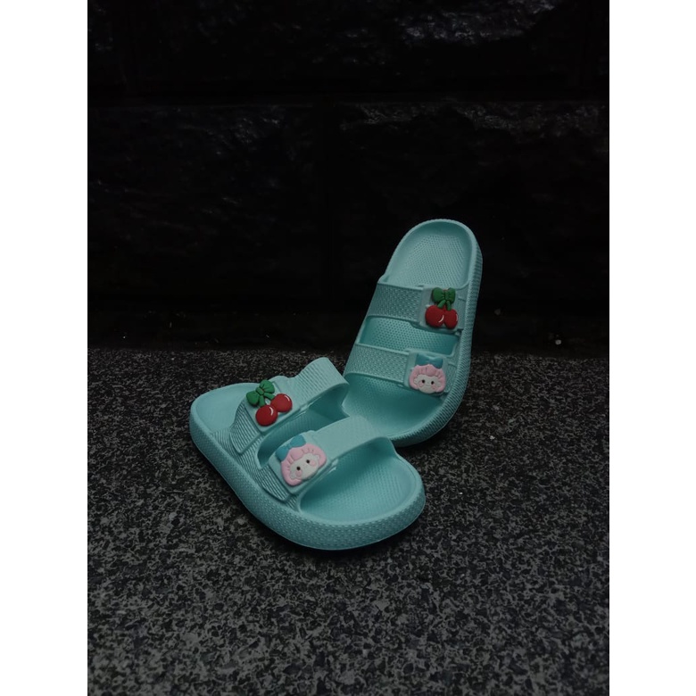 sandal slop anak perempuan remaja terbaru motif gesper model 391C 30-35