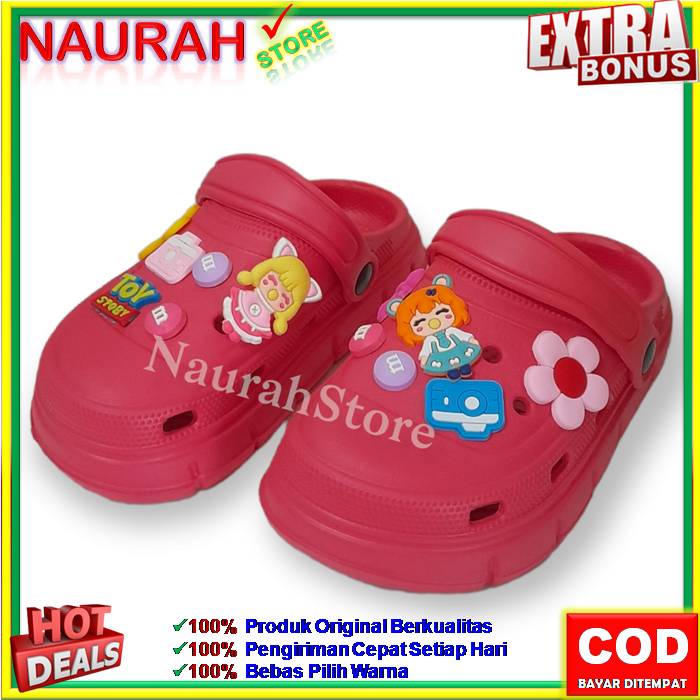 SANDAL ANAK ALINA E2022 A6 SENDAL FUJI VIRAL BAIM 100% ORIGINAL KUALITAS IMPORT SANDAL KODOK SANDAL CROS SANDAL BUAYA JELLY EVA RUBBER ANTI SLIP NYAMAN EMPUK LUCU