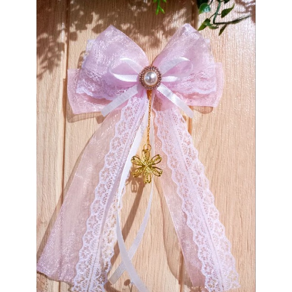 korean ribbon brooch // pita lightstick aplikasi hiasan dekorasi