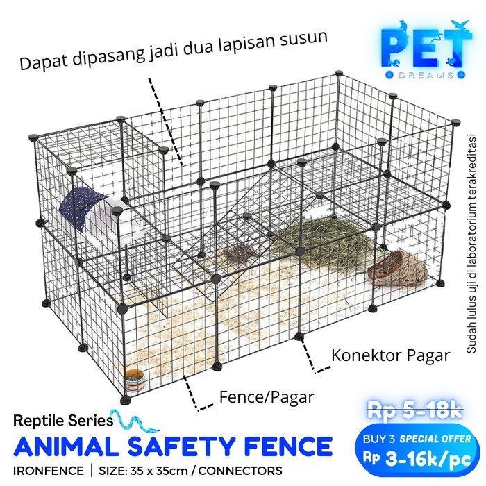 PANEL PAGAR 35x35 DIY CAT FENCE KANDANG KELINCI ANJING KUCING KONEKTOR