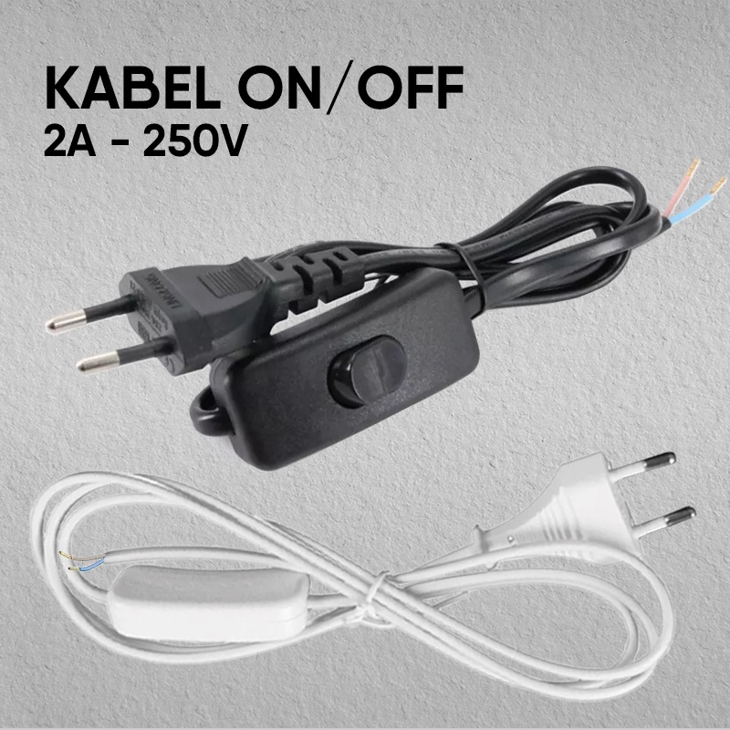 KABEL SAKLAR ON-OFF / KABEL AC 220V / KABEL BUNTUNG / KABEL LISTRIK Kabel Sambungan + Colokan Listrik