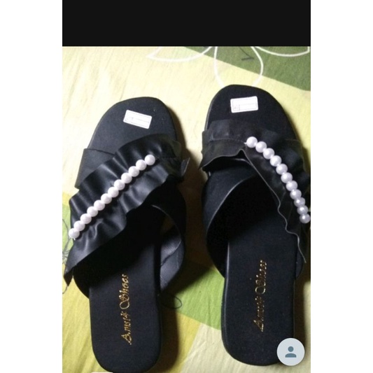 Sandal Teplek Wanita Motif T 19 Sendal Mutiara Cewek Slop flat G84