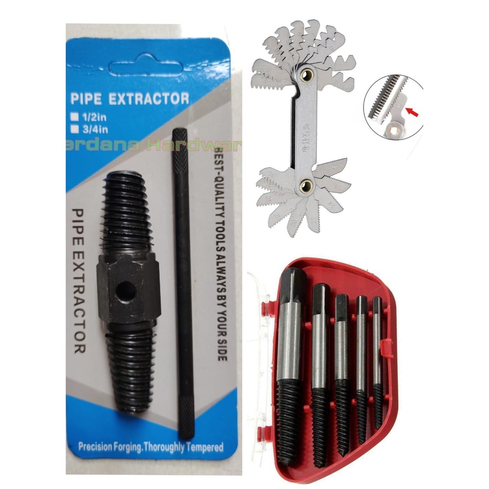 MAL DRAT - PENGUKUR ULIR DRAT BAUT - MALLDRAT SCREW PITCH GAUGE - TAB BALIK - PIPE ECTRACTOR