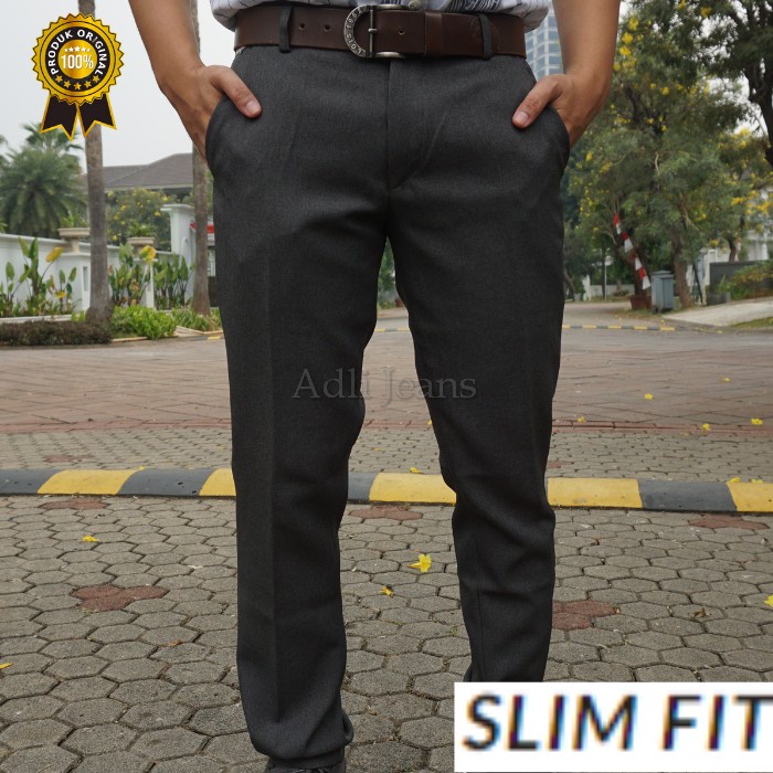 Celana Panjang Formal Pria Original ANREAL Celana Kantor Bahan Wol Premium Celana Slimfit Size Kecil