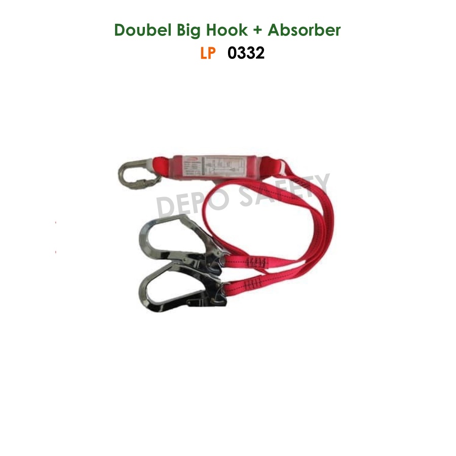 Double Big Hook Webbing Lanyard Plus Absorber Leopard LP 0322