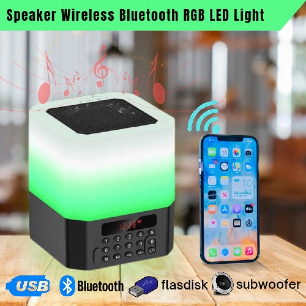 ZIBI Speaker Aktif Wireless Bluetooth USB RGB LED Light ZB600