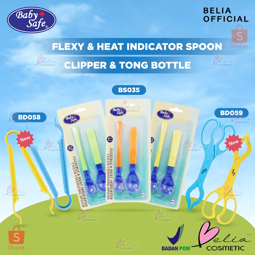 ❤ BELIA ❤ BABY SAFE BS 350 Flexible &amp; Heat Indicator Color Changing Spoon | Bottle Tong BD058 | Capit Botol | BD059 Bottle Clipper