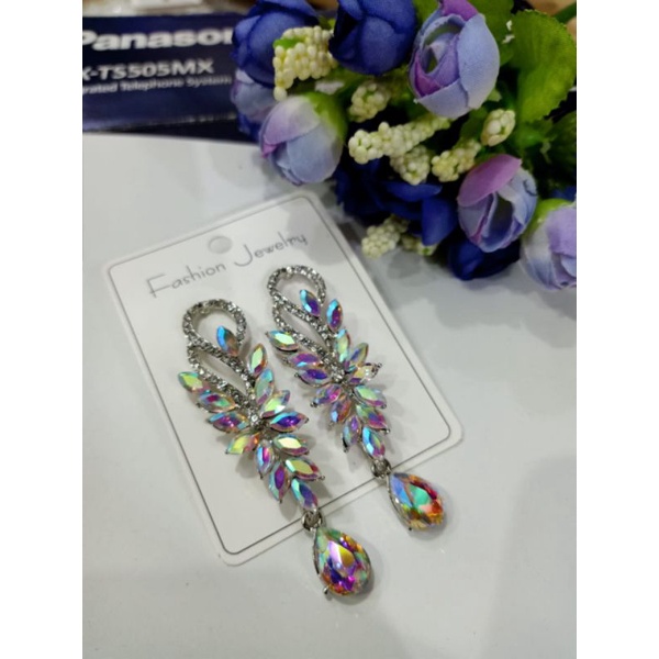 anting hijab/ anting panjang/ anting pengantin ful mata