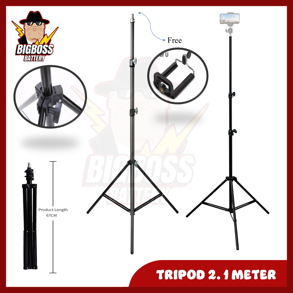 Tripod Hp 3121 Camera 2.1 meter Bahan Besi tripot stand untuk hp kamera lampu lighting ringlight panjang maksimal 2meter