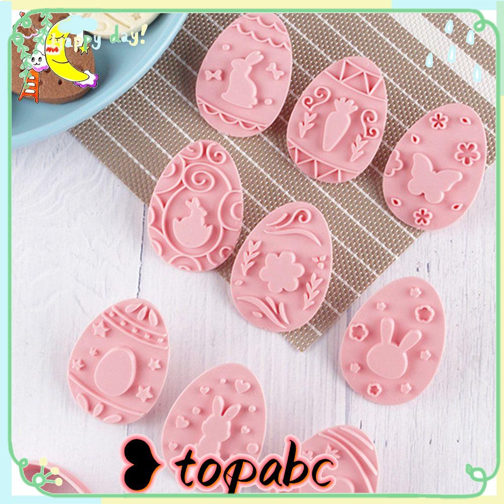 Top 9pcs/set 3D Telur Kelinci Paskah DIY Pastry Dekorasi Plastik Plunger Jar Sauce Sandwich
