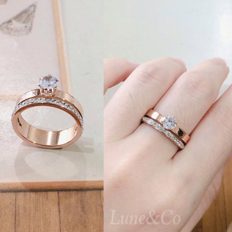 Cincin Fashion  Korea Solitare Titanium Anti Karat  CS15