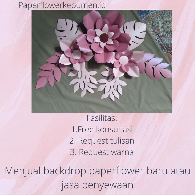 dekorasi paperflower hiasan dinding bunga kertas ekonomis engagement wedding nikahan lamaran ulangta