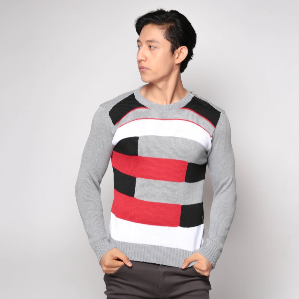 Sweater Pria Keren Rajut Kombinasi Warna – SWE 629