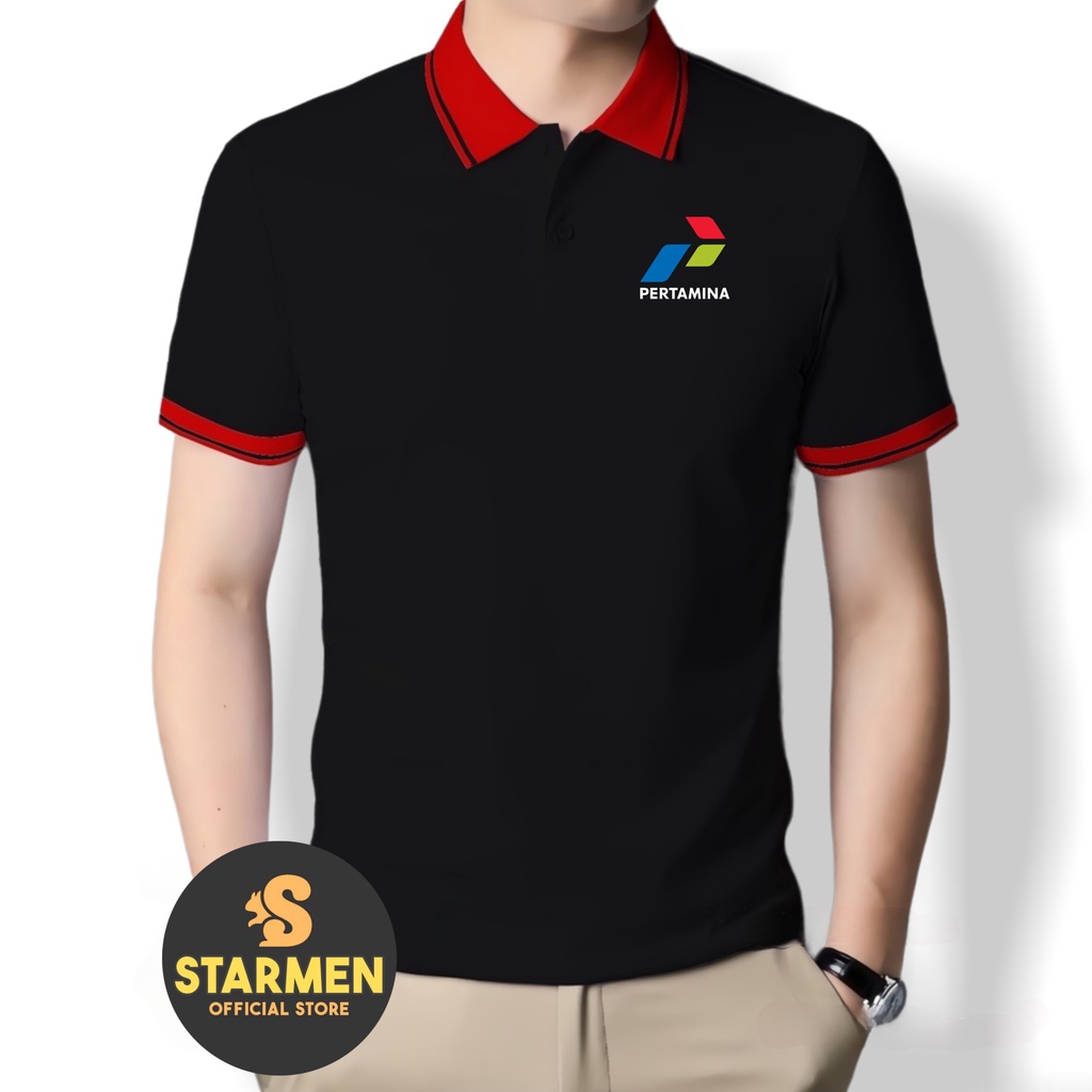 Kaos Polo Atasan Tshirt Pria Kerah Wangki Big List LOGO PERTAMlNA