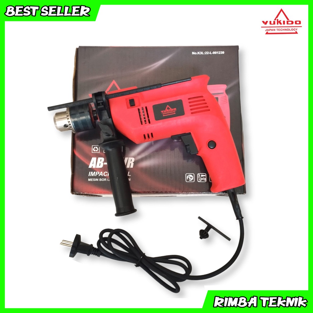 Mesin bor beton YUKIDO impact drill 13mm mesin bor tembok variable speed bolak-balik