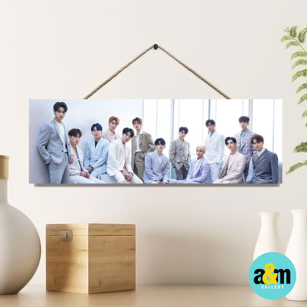 Poster Kayu SEVENTEEN Ukuran 10 x 30 cm I Hiasan Dinding Dekorasi Kamar I Poster Kayu K-POP Dekorasi Kamar - A&amp;M