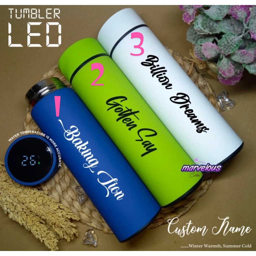 TUMBLER LED CUSTOM NAMA / CETAK NAMA