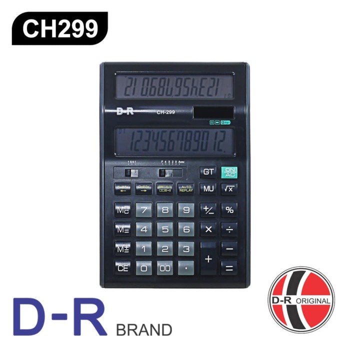 

LIMITED EDITION Kalkulator Layar Depan Belakang D-R CH299 (12 Digit)