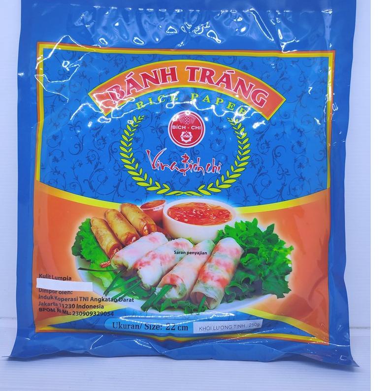 

TERLARISN➯ 250gr Kulit Lumpia / Vietnam Rice Paper diameter 22 cm - BPOM - BIRU - isi ± 30 lembar [VN2]