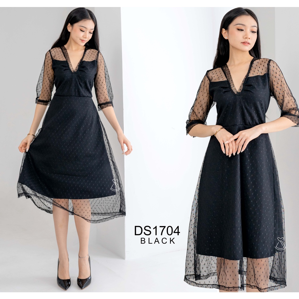 SEOLA - DS1704 - Dress Scuba Midi Party