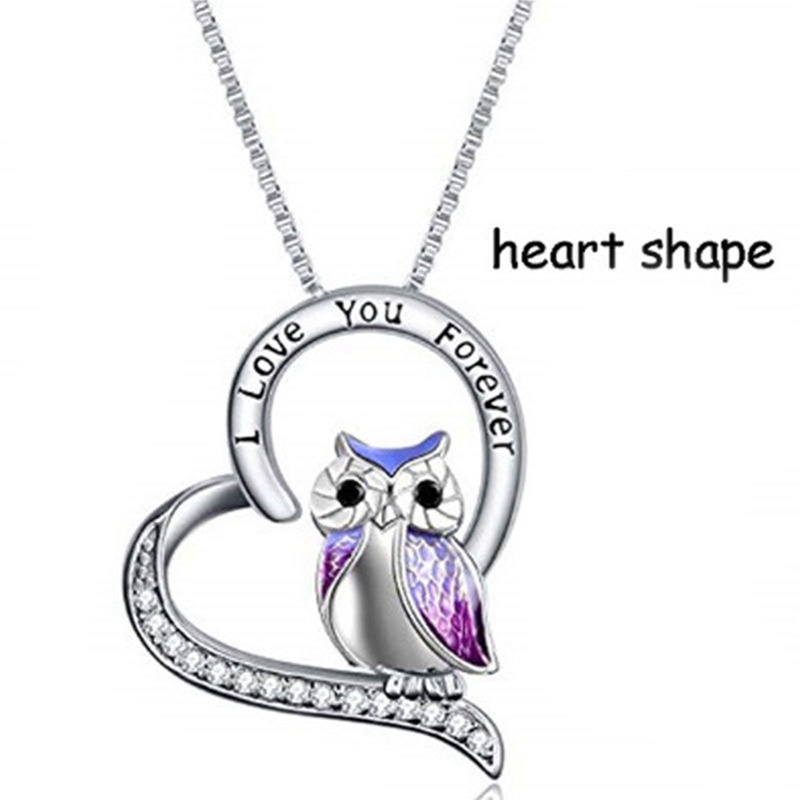 Cute Owl Moon Ladies Kalung Huruf Tidak Pernah Menyerah Liontin Bintang Zirkon Indah Romantis Hari Valentine Pesta Perhiasan