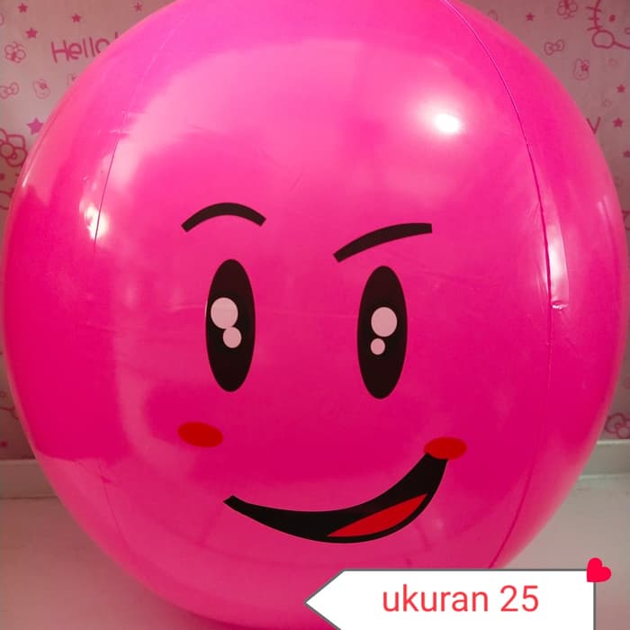1 BIJI Balon Tiup BOLA SMILE BESAR 25 INCHI - Mainan Balon SMILE BESAR 25 INCHI BULAT Tiup Anak