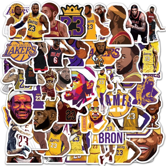 

Stiker 50Pcs Stiker Nba Lakers Lebron James Sticker Basketball Stickers