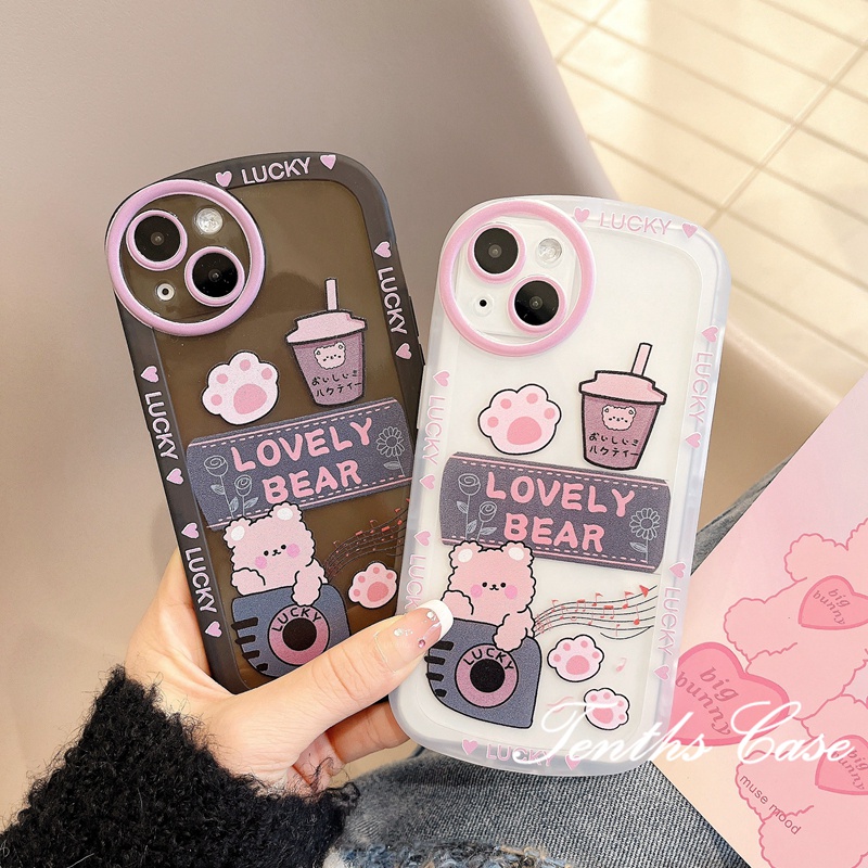 Redmi Note12 A1 10C 10A 10 9A 9C 9 9T Note 11s 10s 9s 11 10 9 8 ProPoco X3 NFC X3Pro X3 Mi1T 11Lite 10 Lovely Bear Phone Case Soft Cover Pelindung