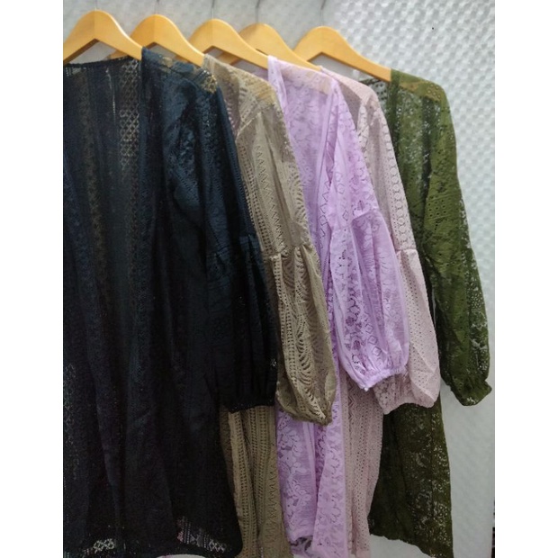 [COD] Cardigan brukat panjang wanita NENA/ Long cardi / Cardigan brukat tebal