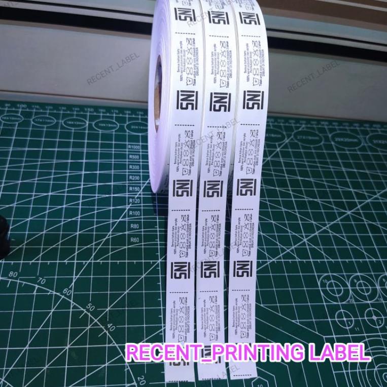 

(K-V8V✉) Printing logo,wash label, SNI label 1.5x4.5cm 1 roll @2.000 pcs kekinian