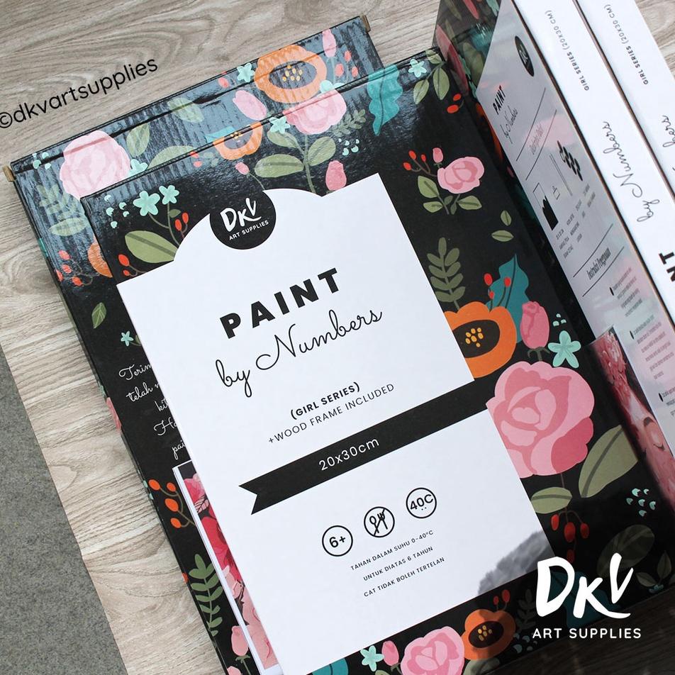 

[PRODUK 86EF0] Paint By Number 20x30cm Girl Series DIY Painting Kit Mewarnai Lukisan with Wooden Frame Numbers 7RM