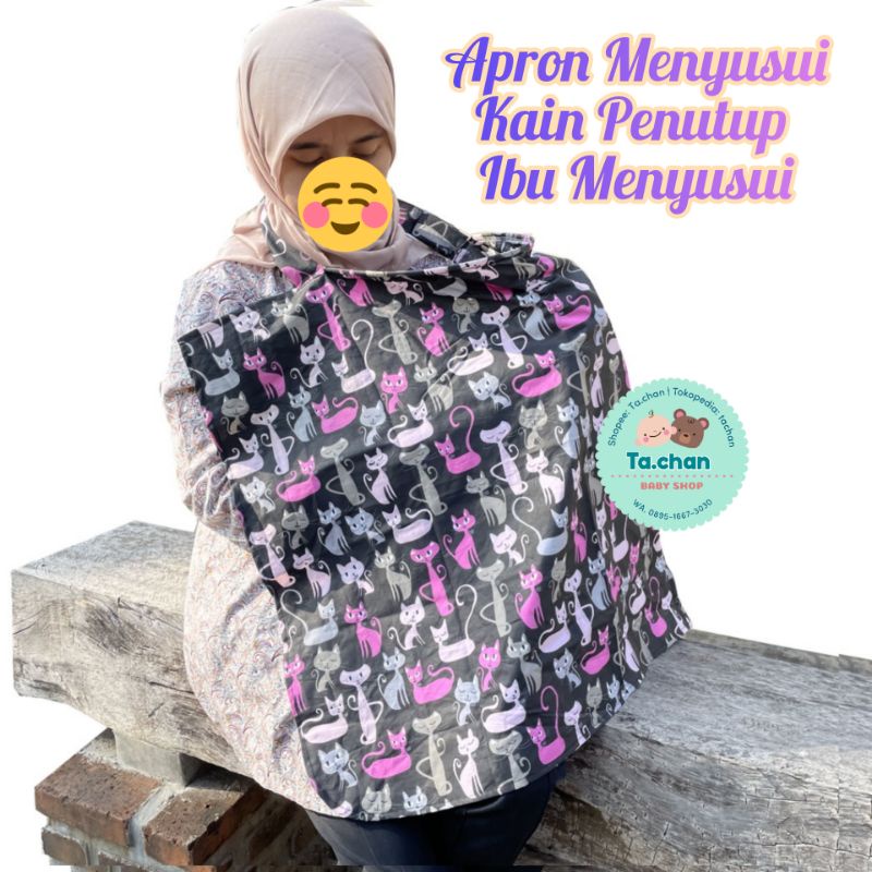 Apron Menyusui / Nursing cover /celemek menyusui /kain penutup busui /kain penutup ibu pumping ASI / cover stroller