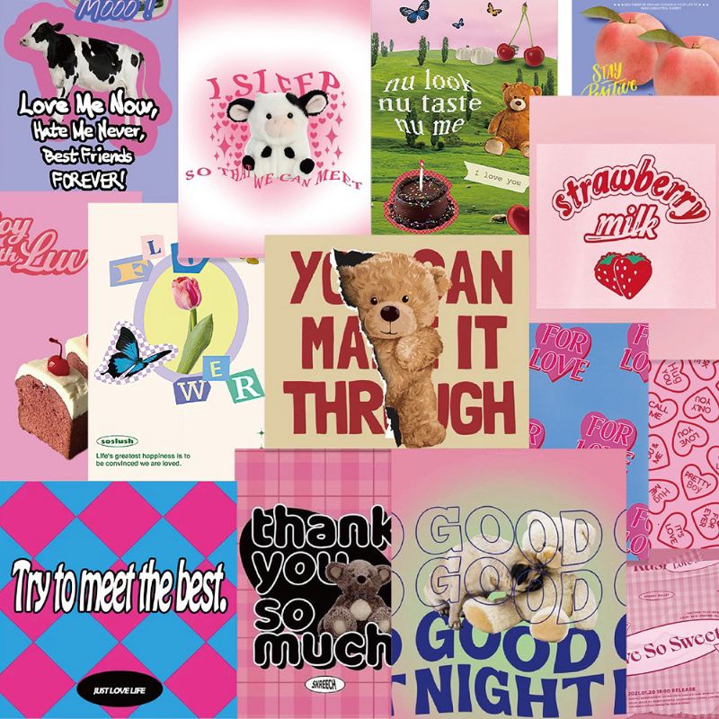 READY ⦙ 65 pcs waterproof sticker thence, kidcore, y2k / ina εϊз [ cloud b ]